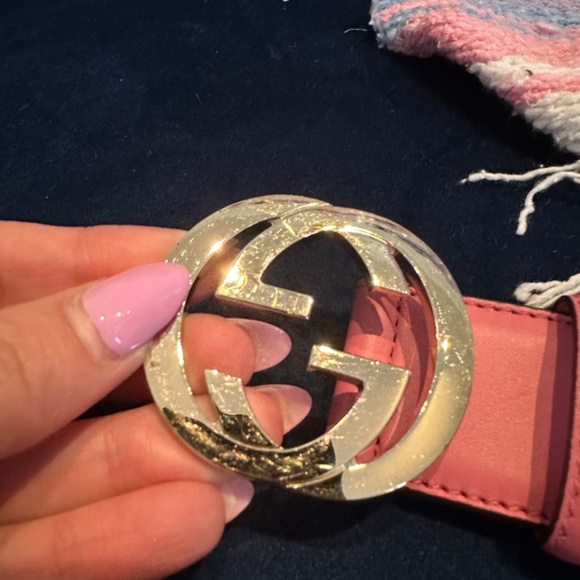 Gucci Pink Belt with Gold and Black Buckle main image 5